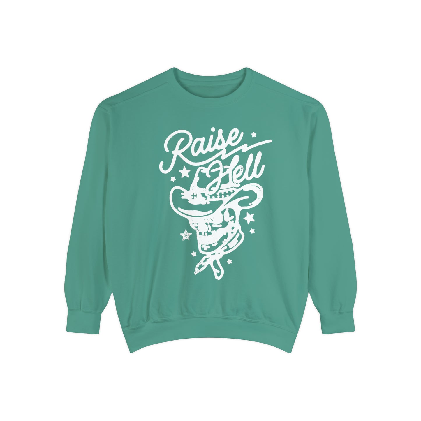 Raise Hell Skull Cowboy Crewneck Sweatshirt